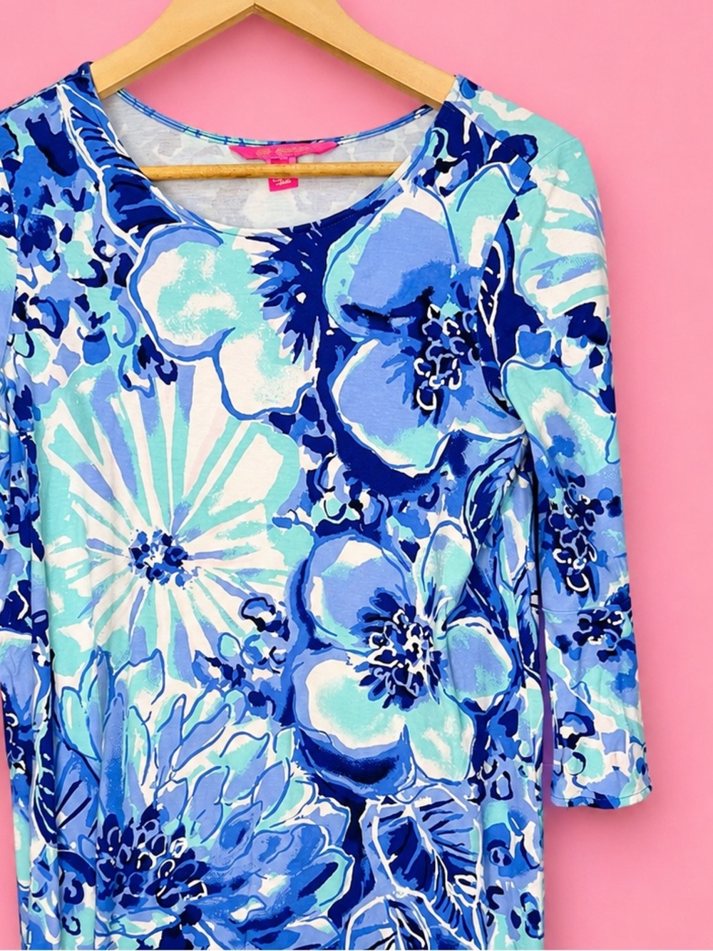 Lilly Pulitzer Ophelia Swing Dress Catch N Keep Coastal Blue Floral Medium